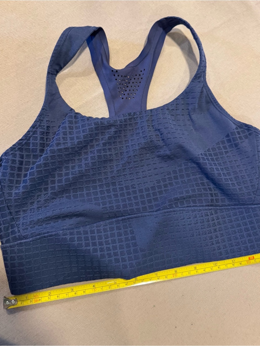 Under Armour Navy Blue Textured Racerback Sports Bra